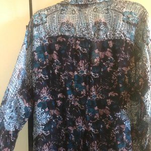 Silky Patterned Anthropologie Blouse